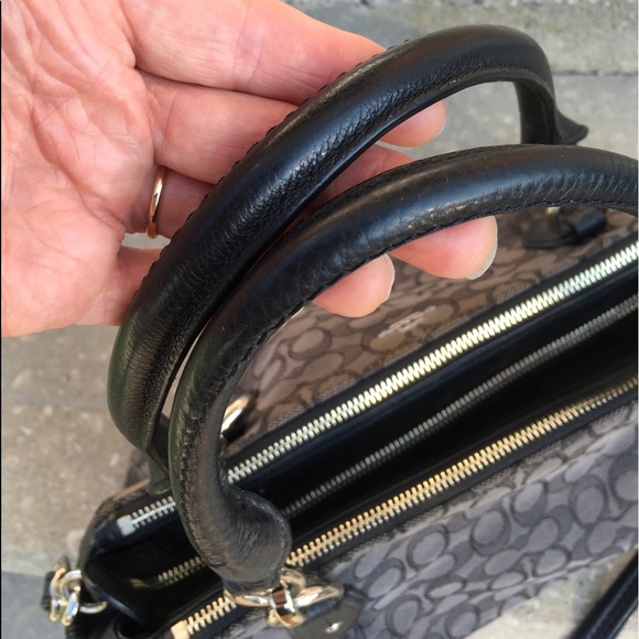 COACH Staton Carryall Leather Trim Signature Jacquard w! Matching Wallet - Picture 4 of 14